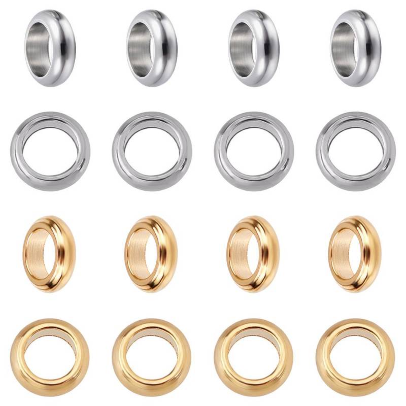About 2 Colors Ring Spacer Beads Loose Beads Metal Bead - Temu